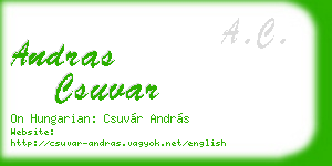 andras csuvar business card