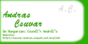 andras csuvar business card